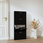 vidaXL Schoenenkast 59x17x150 cm bewerkt hout zwart, Verzenden, Nieuw