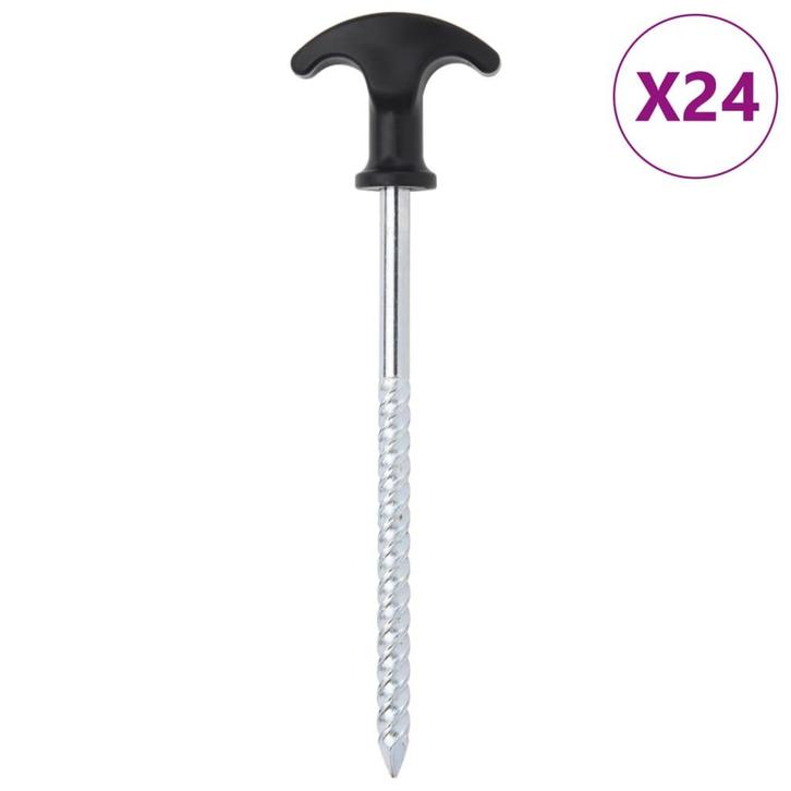 vidaXL Tentharingen 24 st Ø7 mm 17 cm gegalvaniseerd staal, Caravans en Kamperen, Tentaccessoires, Nieuw, Verzenden