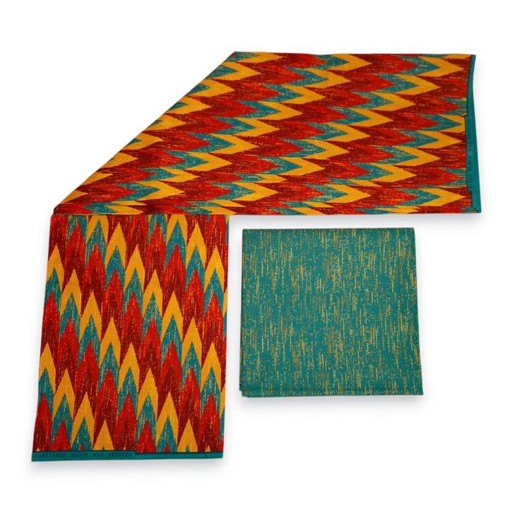 Afrikaanse stof - Two-Tone print Polycotton - 6 yard Combina, Hobby en Vrije tijd, Stoffen en Lappen, Nieuw, Ophalen of Verzenden