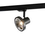 Moderne railspot zwart voor 3-fase rail GU10 111mm - 3-Phase, Huis en Inrichting, Lampen | Spots, Nieuw, Metaal of Aluminium, Modern