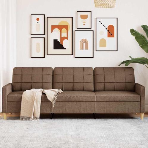 vidaXL Driezitsbank 210 cm stof bruin, Huis en Inrichting, Banken | Bankstellen, Nieuw, Stof, Driepersoons, Verzenden