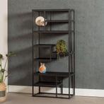 Vakkenkast Mangohout Bowi 80 Zwart, Huis en Inrichting, Kasten | Boekenkasten, Verzenden, Nieuw, 50 tot 100 cm, Industriële meubels