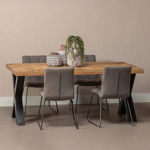 Mangohouten Eettafel Rechthoek Cedric 260x100 cm (6cm), Huis en Inrichting, Tafels | Eettafels, 100 tot 150 cm, 200 cm of meer