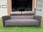 Bankstel  LEOLUX GONCHAROV design 3 zits bank  leer/stof, Design, Driepersoons, Zo goed als nieuw, Rechte bank