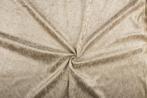 Fluweel stof zandbruin stof - 10m rol - Velours stretch, 200 cm of meer, Nieuw, Polyester, 120 cm of meer