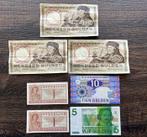 Nederland - 7 bankbiljetten 1, 5, 10 en 100 gulden Gulden