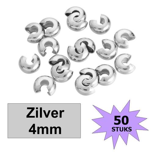 Fako Bijoux® - Knijpkraal Cover - Verberger - 4mm - 50 Stuks, Hobby en Vrije tijd, Kralen en Sieraden maken, Verzenden