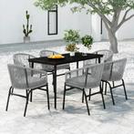 vidaXL 7-delige Tuinset grijs, Tuin en Terras, Tuinsets en Loungesets, Kunststof, Verzenden, 6 zitplaatsen, Nieuw