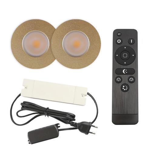 2 messing veranda inbouwspots Dico, IP65, incl. aansluitset, Tuin en Terras, Buitenverlichting, Nieuw, Ophalen of Verzenden