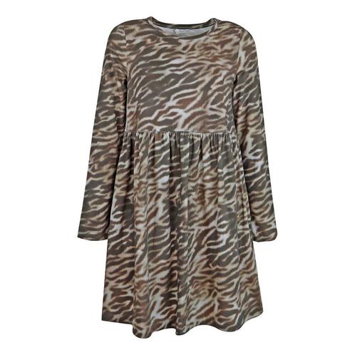 Frogbox • jurk met zebra print • 36, Kleding | Dames, Jurken, Bruin, Nieuw, Maat 36 (S), Verzenden