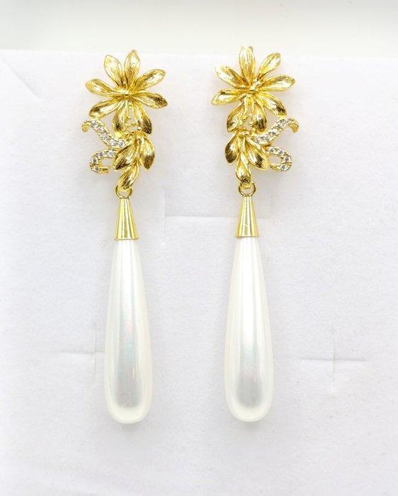 Zonder Minimumprijs - Hangoorbellen Verguld, Zilver,, Sieraden, Tassen en Uiterlijk, Antieke sieraden