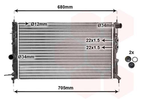 RADIATOR VOOR OPEL VECTRA B 1995-1998 1300176, Auto-onderdelen, Airco en Verwarming, Nieuw, Ophalen of Verzenden