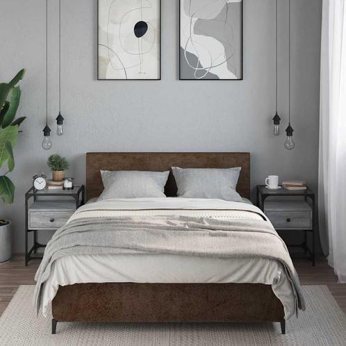 vidaXL Nachtkastjes 2 st 40x40x55 cm bewerkt hout grijs, Huis en Inrichting, Slaapkamer | Nachtkastjes, Nieuw, Hout, Verzenden