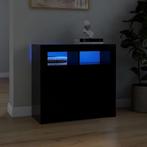 vidaXL Dressoir met LED-verlichting 80x35x75 cm zwart, Verzenden, Nieuw, 50 tot 100 cm, 25 tot 50 cm