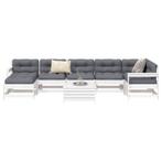 vidaXL 8-delige Loungeset massief grenenhout wit, Verzenden, Nieuw, Loungeset