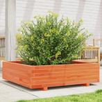vidaXL Plantenbak 90x90x26,5 cm massief grenenhout wasbruin, Tuin en Terras, Verzenden, Nieuw, Hout