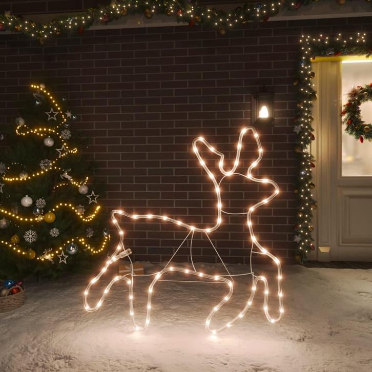 vidaXL Kerstfiguur rendier met 72 warmwitte LEDs 57x55x4,5, Diversen, Kerst, Nieuw, Verzenden