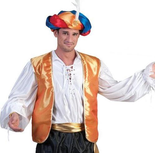 Ali Baba vest deluxe oranje/goud, Kleding | Heren, Carnavalskleding en Feestkleding, Nieuw, Ophalen of Verzenden