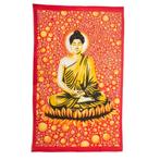 Authentiek Wandkleed Katoen Boeddha Rood/Oranje (210 x 130, Nieuw, Verzenden