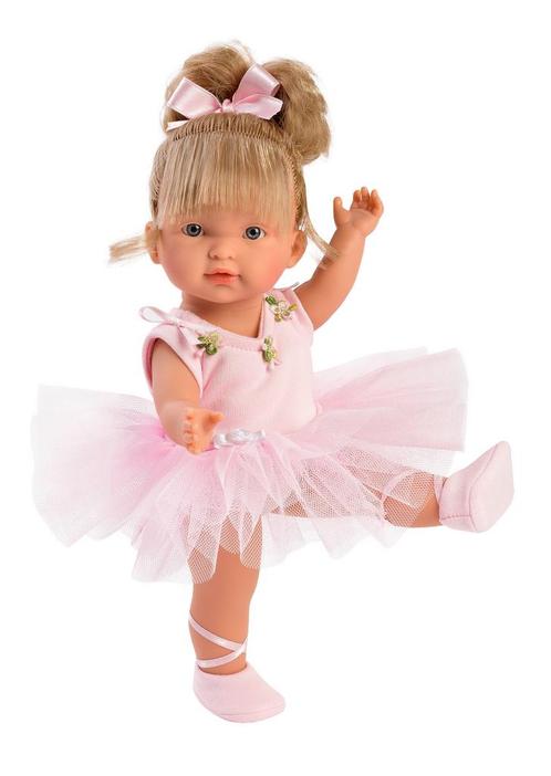 Llorens Blanke Pop Valeria Ballet Met Rose Strik 28Cm, Kinderen en Baby's, Speelgoed | Poppen, Overige typen, Nieuw, Ophalen of Verzenden