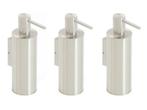 Veiling - 3x Novio zeepdispenser Umea geborsteld nikkel, Huis en Inrichting, Badkamer | Badtextiel en Accessoires, Nieuw