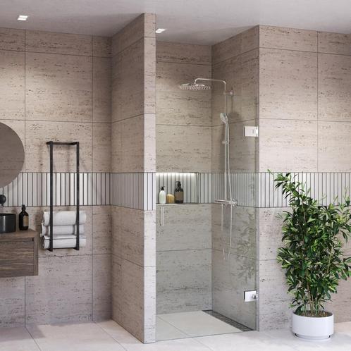 Douchedeur BWS Portos Profielloos Chroom 200 cm Helder Glas, Doe-het-zelf en Verbouw, Sanitair, Douche, Nieuw, Chroom, Ophalen of Verzenden