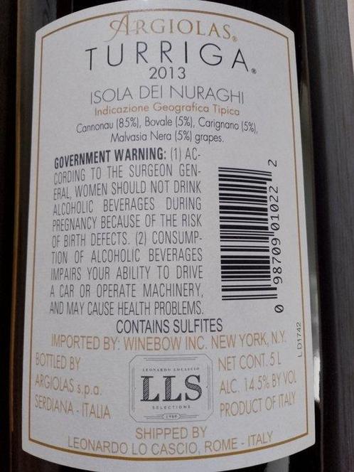 2013 Argiolas, Turriga - Sardinië IGT - 1 McKenzie (5,0 L), Verzamelen, Wijnen