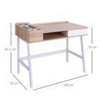 TRUUSK Bureau Met Opbergvak Wit Naturel 100 Cm X 55 Cm X 81,, Huis en Inrichting, Verzenden, Nieuw