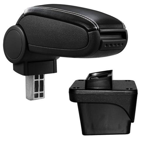 Armsteun Volkswagen Polo VI kunstleer zwart met wit stiksel, Auto diversen, Auto-accessoires, Verzenden