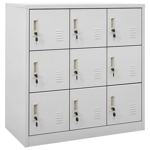 vidaXL Lockerkast 90x45x92,5 cm staal lichtgrijs, Huis en Inrichting, Kasten | Lockerkasten, Nieuw, Verzenden