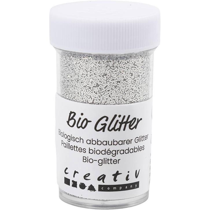 Bio Sparkles, zilver, 27 ml/ 1 Doosje, Hobby en Vrije tijd, Knutselen