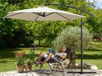 Kingsleeve Zweefparasol - Ø300cm UV bescherming 80+ - Crème, Tuin en Terras, Verzenden, Nieuw