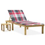 vidaXL Ligbed met tafeltje en kussen geïmpregneerd, Tuin en Terras, Verzenden, Nieuw