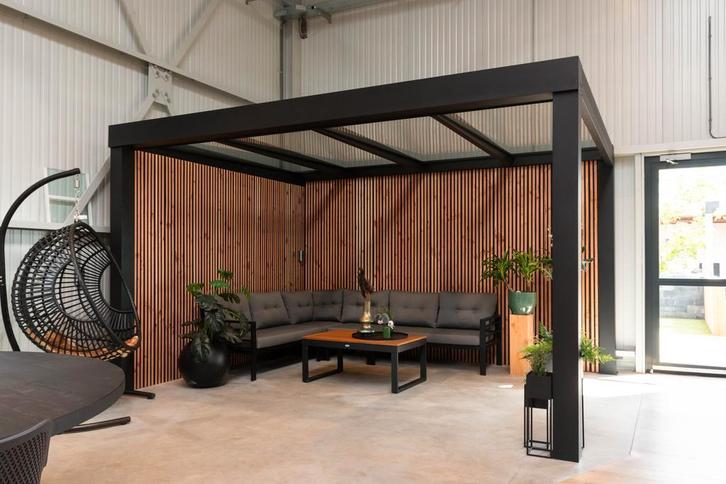 ACTIE - Aluminium flatroof overkapping + dakglas 4,30x3,30m, Tuin en Terras, Overkappingen, Carport, Nieuw, Ophalen of Verzenden