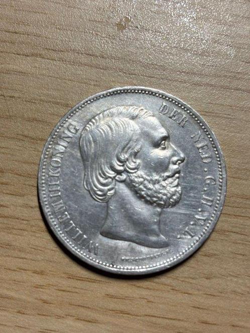 Nederland. Willem III. 2 1/2 Gulden 1870/1874, 2 stuks, Postzegels en Munten, Munten | Nederland