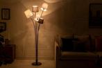 Design vloerlamp LEVELS 176cm zwartgrijs met 5 linnen kappen, Ophalen of Verzenden, Nieuw