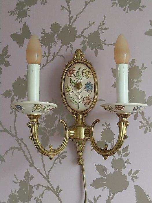niet bekend - Wandlamp (2) - niet bekend - Beenderporselein, Antiek en Kunst, Curiosa en Brocante