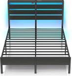 Bedframe met lattenbodem - 120x200 cm - Metaal - Zwart - Rol, Verzenden, Zo goed als nieuw