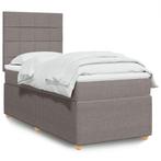 vidaXL Boxspring met matras stof taupe 90x200 cm, 90 cm, Eenpersoons, Verzenden, Nieuw