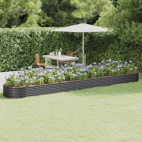 vidaXL Plantenbak 544x100x36 cm gepoedercoat staal, Tuin en Terras, Bloembakken en Plantenbakken, 100 cm of meer, Nieuw, Metaal