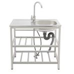 Utility Spoelbak van RVS met Onderrek voor Werkruimte, Verzenden, Nieuw