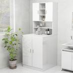 vidaXL Wasmachinekast 70,5x25,5x90 cm hoogglans wit, Verzenden, Nieuw