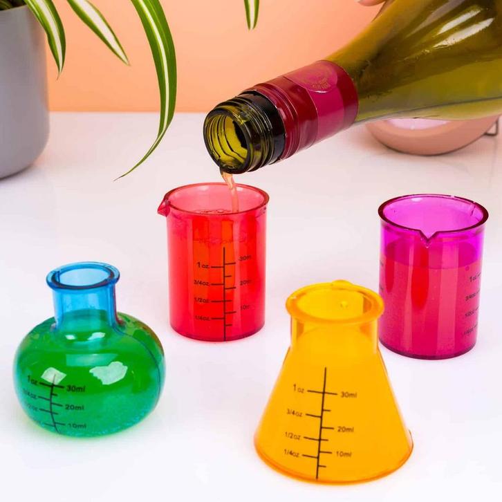 Laboratorium shotglaasjes (set van 4), Huis en Inrichting, Keuken | Servies, Verzenden