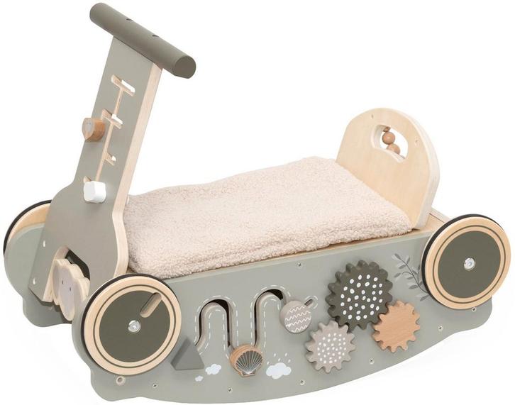Label Label Olijfgroen Houten 3-in-1 Looptrainer / Loopauto, Kinderen en Baby's, Speelgoed | Buiten | Voertuigen en Loopfietsen