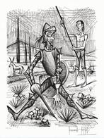 Bernard Buffet (1928-1999) - Don Quichotte la rencontre avec, Antiek en Kunst