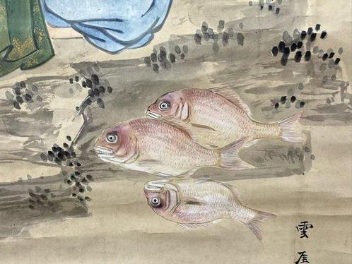 -Ebisu-visserij op zeebrasem - welvarende onderneming, Antiek en Kunst, Antiek | Overige Antiek