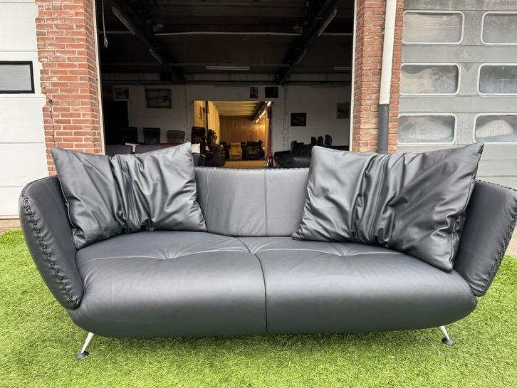 BANKSTEL DE SEDE DS-102 BANK ZWART LEER DESIGN SOFA, Huis en Inrichting, Banken | Bankstellen, Rechte bank, Zo goed als nieuw