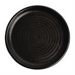 Canvas ronde borden met smalle rand | zwart | 18 cm | 6 s..., Verzenden