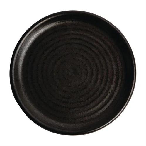 Canvas ronde borden met smalle rand | zwart | 18 cm | 6 s..., Zakelijke goederen, Horeca | Overige, Verzenden