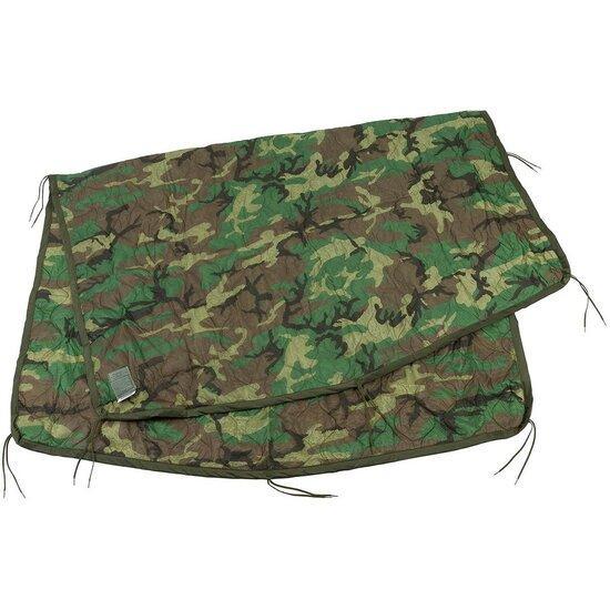 US army poncho liner (Woobie), woodland camo, Caravans en Kamperen, Slaapzakken, Zo goed als nieuw, Ophalen of Verzenden